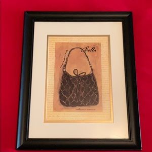 “Bella” - Black and gold purse wall hanging